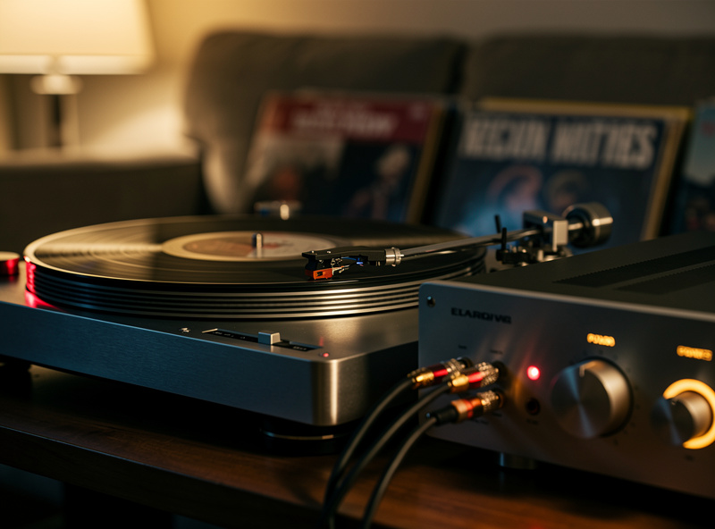 Turntable connected to integrated amplifier phono input