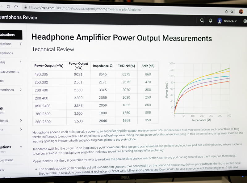 Headphone amplifier power output measurements