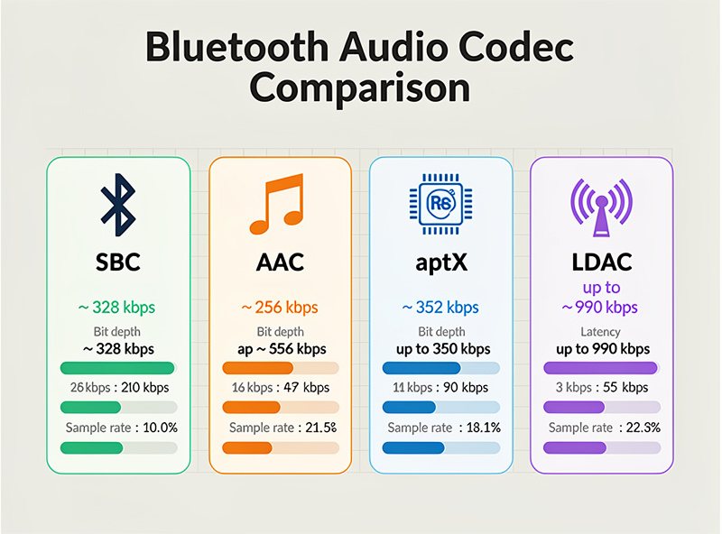 Bluetooth audio codec LDAC aptX comparison
