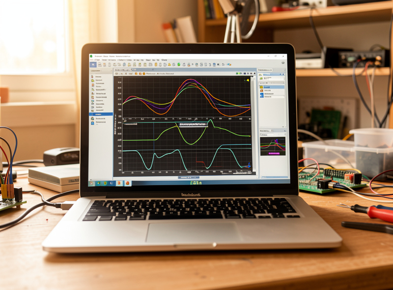 Crossover simulation software showing summed frequency response and individual woofer and tweeter filter responses